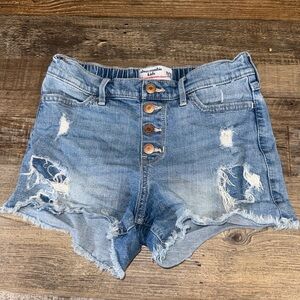 Abercrombie Kids Girls High Rise Mom Shorts 11/12 Distressed Button Fly